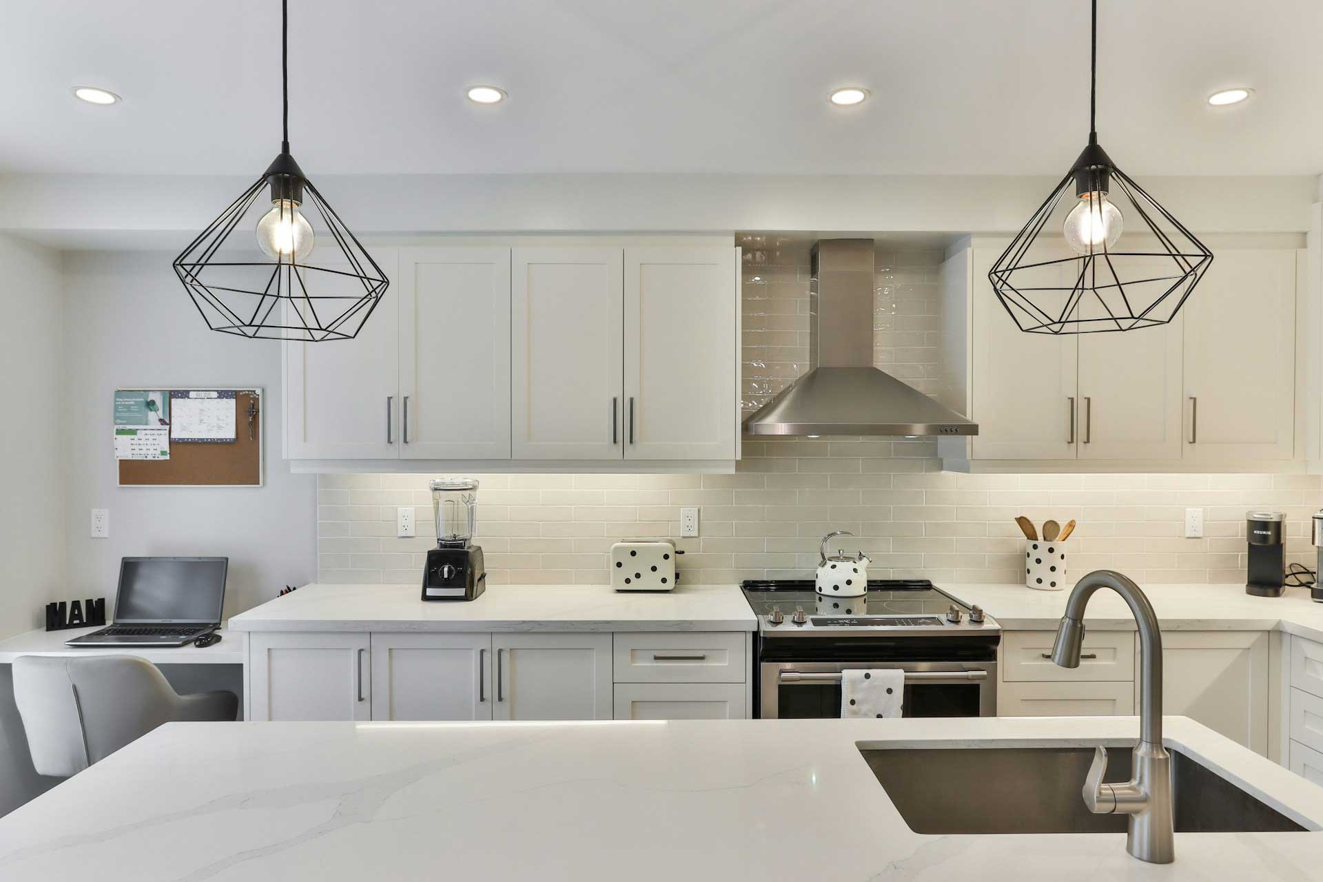 Kitchen with new shaker cabinets and granite countertops