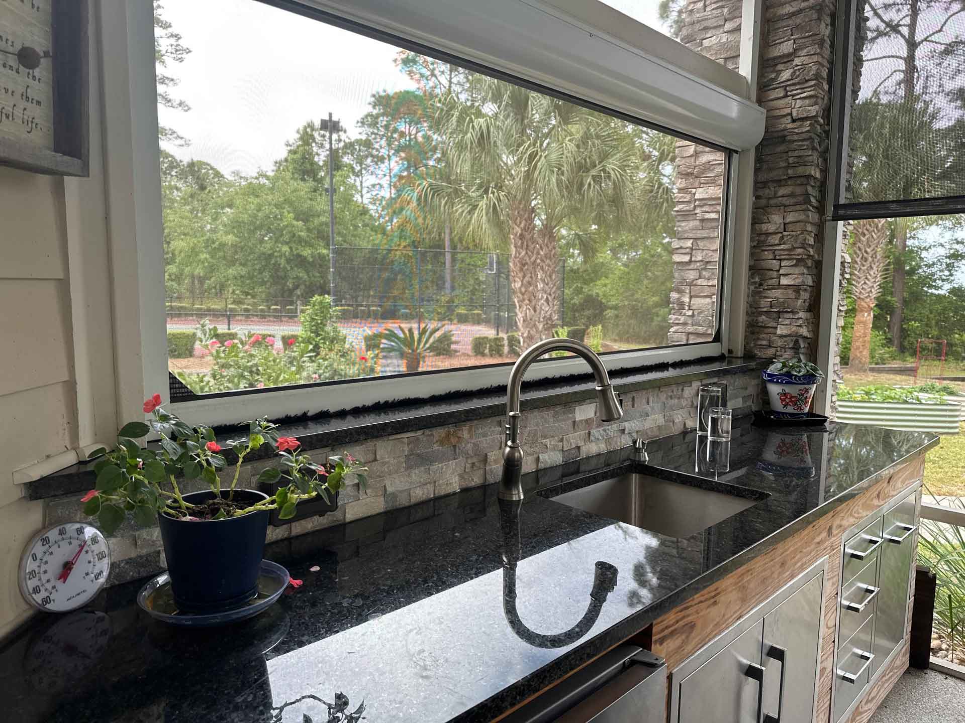 Granite countertop installed in kitchen by J&C Granite & Quartz